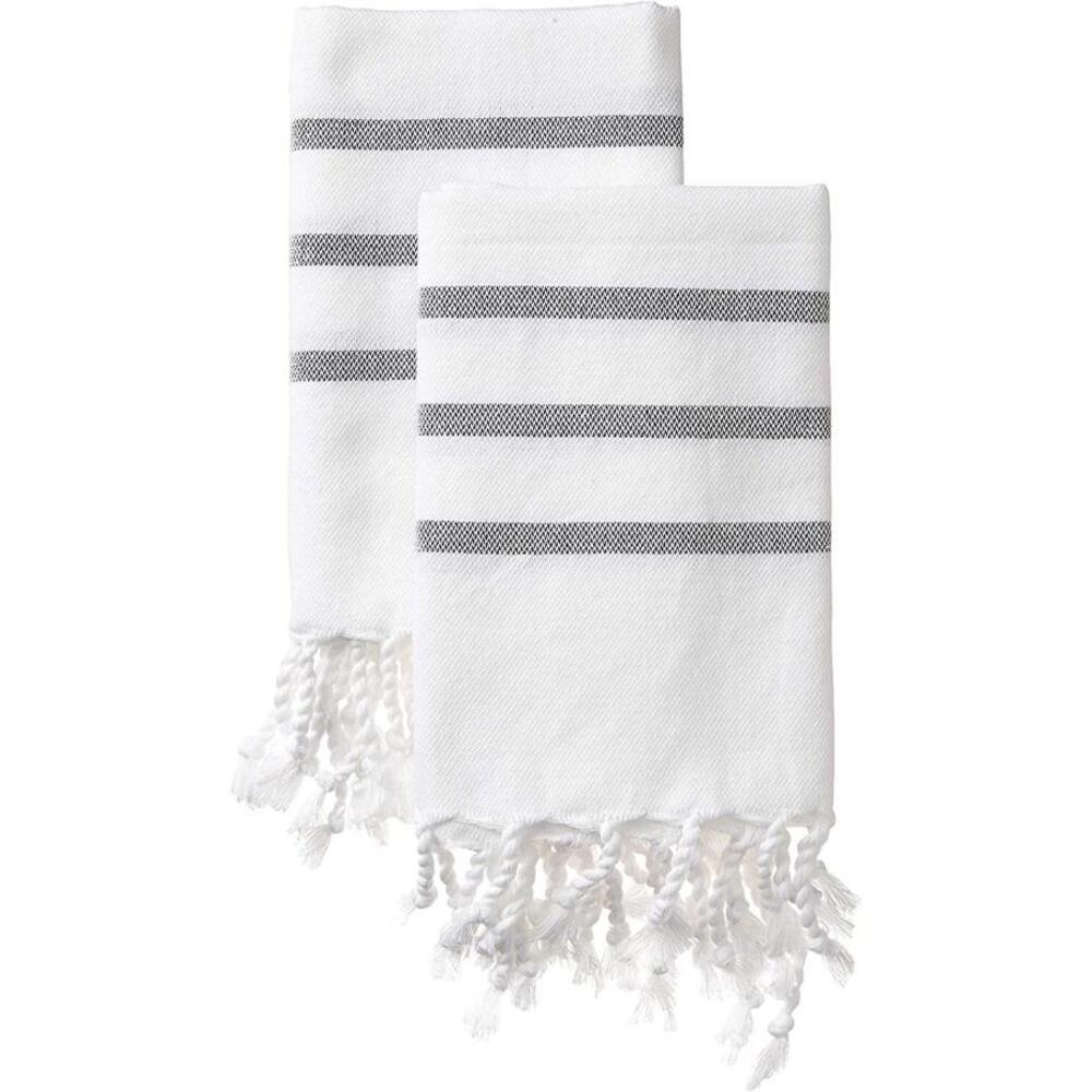 Set of 2 Turkish Cotton Hand Towels for Kitchen and Bathroom‎ - Farmhouse Style